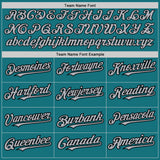 Custom Teal Black Pinstripe Gray Two-Button Unisex Softball Jersey
