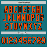 Custom Teal Black Pinstripe Orange Two-Button Unisex Softball Jersey