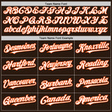 Custom Brown Orange Pinstripe White Two-Button Unisex Softball Jersey