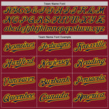 Custom Crimson Gold Pinstripe Navy Two-Button Unisex Softball Jersey