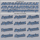 Custom Gray Black Pinstripe Light Blue Two-Button Unisex Softball Jersey