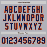 Custom Gray Navy Pinstripe Orange Two-Button Unisex Softball Jersey