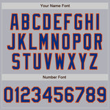 Custom Gray Royal Pinstripe Orange Two-Button Unisex Softball Jersey