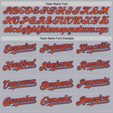 Custom Gray Royal Pinstripe Orange Two-Button Unisex Softball Jersey