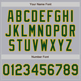 Custom Gray Green Pinstripe Gold Two-Button Unisex Softball Jersey