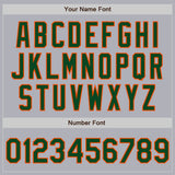 Custom Gray Green Pinstripe Orange Two-Button Unisex Softball Jersey