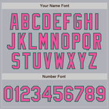 Custom Gray Kelly Green Pinstripe Pink Two-Button Unisex Softball Jersey