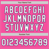 Custom Pink Navy Pinstripe White Two-Button Unisex Softball Jersey