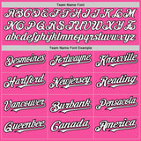 Custom Pink Black Pinstripe White Two-Button Unisex Softball Jersey