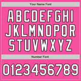 Custom Pink Black Pinstripe White Two-Button Unisex Softball Jersey