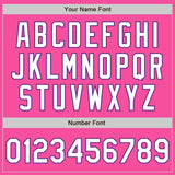 Custom Pink Purple Pinstripe White Two-Button Unisex Softball Jersey