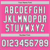 Custom Pink Kelly Green Pinstripe White Two-Button Unisex Softball Jersey