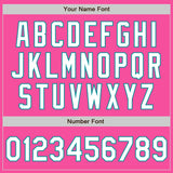 Custom Pink Teal Pinstripe White Two-Button Unisex Softball Jersey