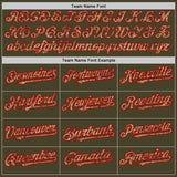 Custom Olive Red Pinstripe Camo Salute To Service Two-Button Unisex Softball Jersey