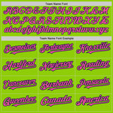 Custom Neon Green Navy Pinstripe Pink Two-Button Unisex Softball Jersey