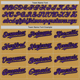 Custom Old Gold Black Pinstripe Purple Two-Button Unisex Softball Jersey
