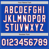 Custom Thunder Blue Red Pinstripe White Two-Button Unisex Softball Jersey