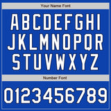 Custom Thunder Blue Navy Pinstripe White Two-Button Unisex Softball Jersey