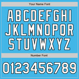 Custom Sky Blue Black Pinstripe White Two-Button Unisex Softball Jersey