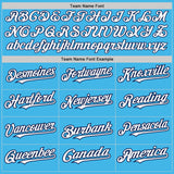 Custom Sky Blue Navy Pinstripe White Two-Button Unisex Softball Jersey