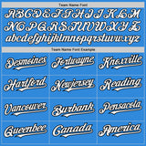 Custom Electric Blue Black Pinstripe White Two-Button Unisex Softball Jersey