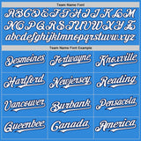 Custom Electric Blue Navy Pinstripe White Two-Button Unisex Softball Jersey