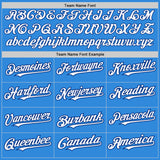 Custom Electric Blue Royal Pinstripe White Two-Button Unisex Softball Jersey