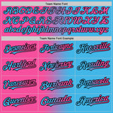 Custom Sky Blue Pink-Black Gradient Fashion Two-Button Unisex Softball Jersey