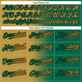 Custom Kelly Green Old Gold-Black Gradient Fashion Two-Button Unisex Softball Jersey