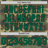 Custom Camo Kelly Green-Black Salute To Service Two-Button Unisex Softball Jersey