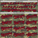 Custom Camo Red-Navy Salute To Service Two-Button Unisex Softball Jersey