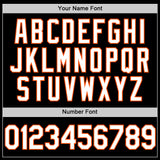 Custom Black White-Orange Two-Button Unisex Softball Jersey