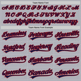 Custom Gray Red-Navy Two-Button Unisex Softball Jersey