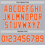 Custom Gray Orange-White Two-Button Unisex Softball Jersey