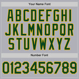 Custom Gray Green-Gold Two-Button Unisex Softball Jersey
