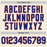 Custom Cream Royal-Red Two-Button Unisex Softball Jersey