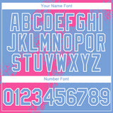 Custom Pink Light Blue-White 3D Pattern Abstract Brush Stroke Two-Button Unisex Softball Jersey