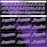 Custom Purple Black-White 3D Pattern Abstract Brush Stroke Two-Button Unisex Softball Jersey