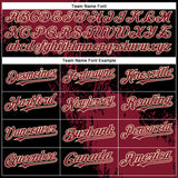 Custom Crimson Black-Cream 3D Pattern Abstract Brush Stroke Two-Button Unisex Softball Jersey