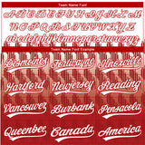 Custom White Red 3D Pattern Lines Two-Button Unisex Softball Jersey