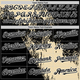 Custom Cream Black-White 3D Pattern Abstract Brush Stroke Two-Button Unisex Softball Jersey