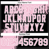 Custom Light Pink Black-White 3D Pattern Abstract Brush Stroke Two-Button Unisex Softball Jersey