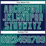 Custom Teal Navy-White 3D Pattern Abstract Brush Stroke Two-Button Unisex Softball Jersey