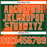 Custom Orange Green-White 3D Pattern Abstract Brush Stroke Two-Button Unisex Softball Jersey