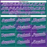 Custom Purple Teal-White 3D Pattern Abstract Brush Stroke Two-Button Unisex Softball Jersey