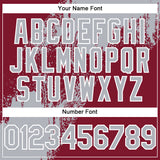 Custom Gray Crimson-White 3D Pattern Abstract Brush Stroke Two-Button Unisex Softball Jersey