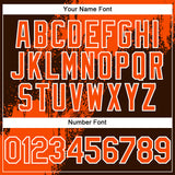 Custom Orange Brown-White 3D Pattern Abstract Brush Stroke Two-Button Unisex Softball Jersey