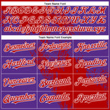 Custom Red Purple-White 3D Pattern Abstract Brush Stroke Two-Button Unisex Softball Jersey