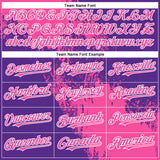 Custom Pink Purple-White 3D Pattern Abstract Brush Stroke Two-Button Unisex Softball Jersey