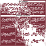 Custom White Burgundy 3D Pattern Abstract Brush Stroke Two-Button Unisex Softball Jersey